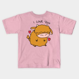 I Love You Highland Cow Kids T-Shirt